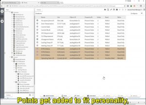 Points are automatically selected based on control sequence and application